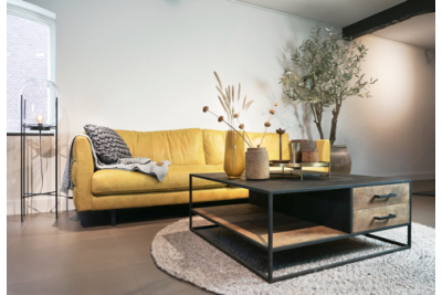 STEEL Coffee Table met 2 lades 100 x 100 x 40 cm
100 x 100 x 40 cm