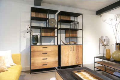 STEEL Open Kast met 4 Lades 90 x 40 x 210 cm
90 x 40 x 210 cm 