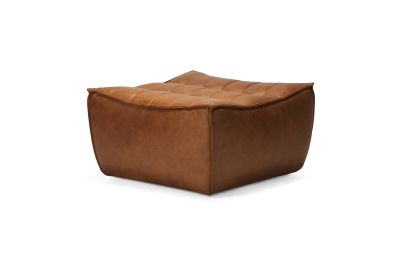 ETHNICRAFT N701 SOFA-FOOSTOOL-OLD SADDLE 70x70x43