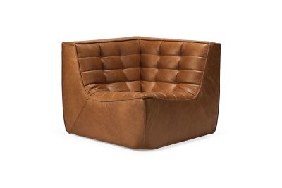 ETHNICRAFT N701 SOFA-CORNER-OLD SADDLE 91x91x76