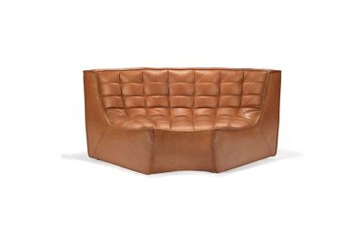 ETHNICRAFT N701 SOFA-ROUND CORNER-OLD SADDLE 120