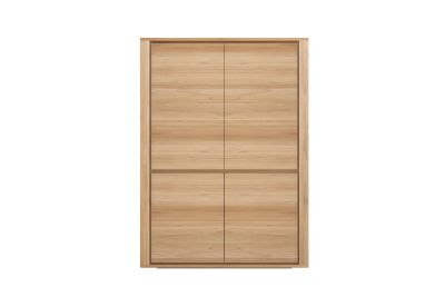 ETHNICRAFT OAK SHADOW CUPBOARD-4 DOORS 115x45x160
