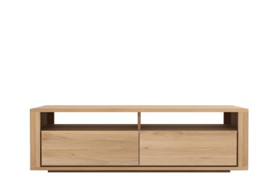 ETHNICRAFT OAK SHADOW TV CUPBOARD-2 DRAWERS 140