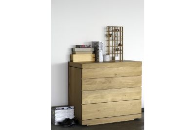 ETHNICRAFT OAK BURGER CHEST OF DRAWERS - 4 DRAWERS 100x50x90 51399