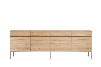 ETHNICRAFT OAK LIGNA SIDEBOARD 4 DOORS-4 DRAWERS 