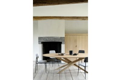 ETHNICRAFT OAK MIKADO OVAL DINING TABLE 267x138x76