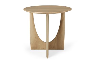 ETHNICRAFT OAK GEOMETRIC SIDE TABLE 51x51x50
