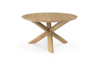 ETHNICRAFT OAK CIRCLE ROUND DINING TABLE 136x136