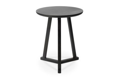 ETHNICRAFT BLACK OAK TRIPOD SIDE TABLE 46x46x56