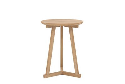 ETHNICRAFT OAK TRIPOD SIDE TABLE 46x46x56
