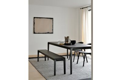 ETHNICRAFT BLACK OAK BOK DINING TABLE 180x90x76 51506