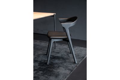 ETHNICRAFT BLACK BOK DINING CHAIR - BLACK LEATHER 50x54x76 51492