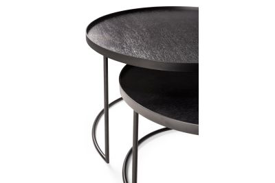 ETHNICRAFT TRAY ROUND COFFEE TABLE SET 
49 x 49 x 31 / 62 x 62 x 38 20726 