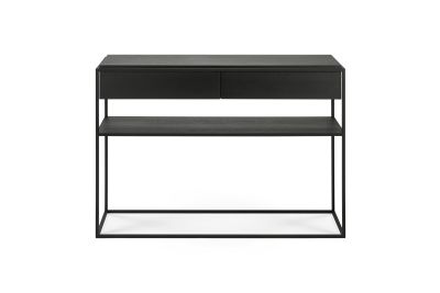 ETHNICRAFT BLACK OAK MONOLIT CONSOLE - 2 DRAWERS