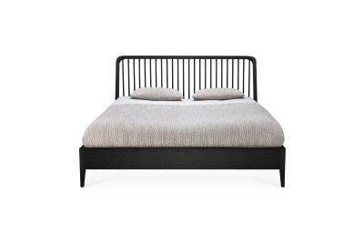 ETHNICRAFT BLACK OAK SPINDLE BED(WITHOUT SLATS)180