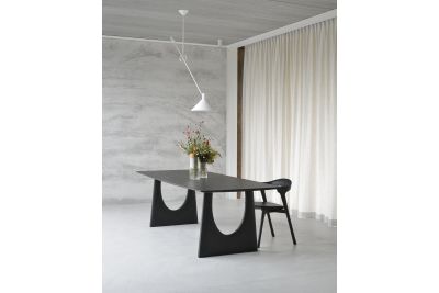 ETHNICRAFT BLACK OAK GEOMETRIC DINING TABLE 250