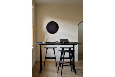 ETHNICRAFT BLACK OAK OSSO BAR STOOL 57x33x80 53041