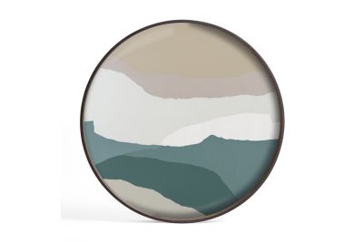 ETHNICRAFT WABI SABI TRAY- GLASS- SLATE- L 61x61x4