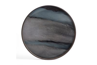 ETHNICRAFT ORGANIC TRAY- GLASS -GRAPHITE-L 61x61x4