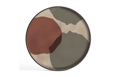 ETHNICRAFT OVERLAPPING DOTS TRAY GLASS - L 61x61x4