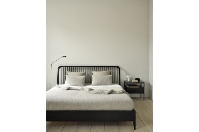 ETHNICRAFT SPINDLE NACHTKASTJE | ZWART EIKEN | 1 LADE | 55X35X52