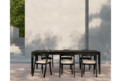 ETHNICRAFT TEAK BOK OUTDOOR DINING TABLE BLACK 200x100 10277