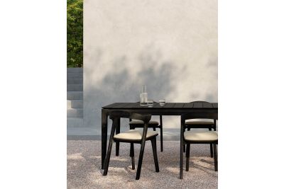 ETHNICRAFT TEAK BOK OUTDOOR DINING CHAIR BLACK 50x54x76