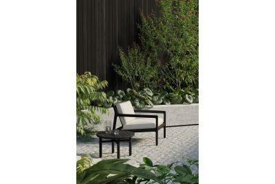 ETHNICRAFT JACK OUTDOOR LOUNGE STOEL TEAK BLACK OFF WHITE 76X90X73