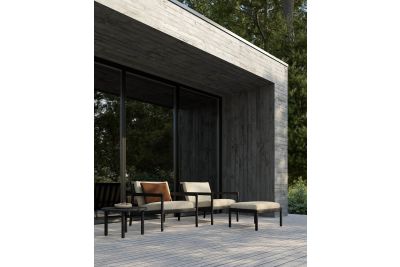 ETHNICRAFT JACK OUTDOOR LOUNGE STOEL TEAK ZWART NATUREL 76X90X73