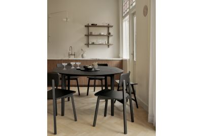 BOK EXTENDABLE DINING TABLE - oak black - 129/179 51528