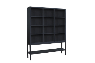 Design Dune Glaskast met zwart stalen onderstel