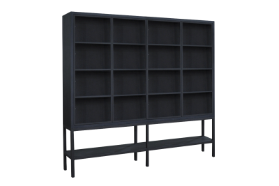 Design Dune Glaskast met zwart stalen onderstel