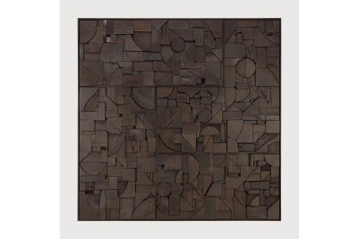 ETHNICRAFT BRICKS WALL ART | DARK BROWN | 100X100