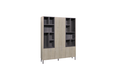  Glaskast eiken MILANO 4drs eiken EGK166