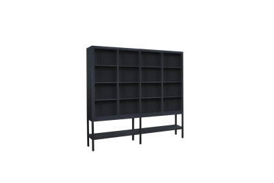  Glaskast eiken rustiek STOER 4drs metaal / op metalen frame +onderblad  230x 241x40 EGK133