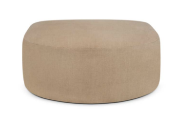 Bulky semi-circle footstool - Light Sepia fabric 
