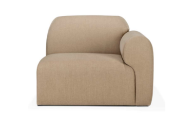 Bulky modular sofa Light Sepia fabric end seat L
