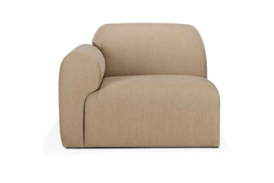 Bulky modular sofa Light Sepia fabric end seat R