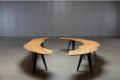 Texel eettafel bank eiken links | Seuren Tafels 