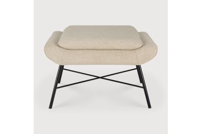 BARROW FOOTSTOOL - OFF WHITE FABRIC 60 x 45 x 38