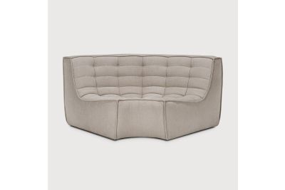 N701 MODULAR SOFA - ECRU ECO FABRIC - 90° ROUND 