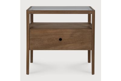 SPINDLE BEDSIDE TABLE - RECLAIMED TEAK - 1 DRAWER 