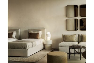 REVIVE BED - SAND LINEN - MATTRESS 90X200 - WITHOUT SLATS - REMOVABLE COVER 98 x 214 x 100	21598 