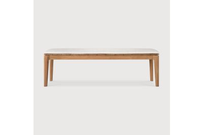 BOK OUTDOOR BENCH - TEAK - OFF WHITE FABRIC 
