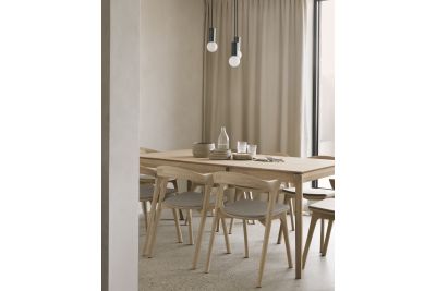 BOK EXTENDABLE DINING TABLE - VARNISHED OAK - RECTANGULAR 120/180 X 90 X 76 55206