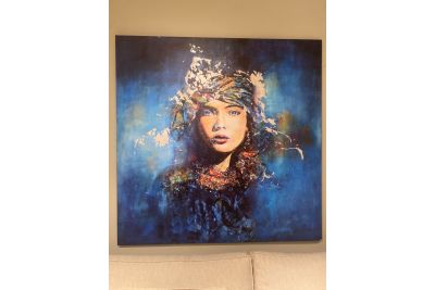 Muurfoto Mysterious Blue Woman