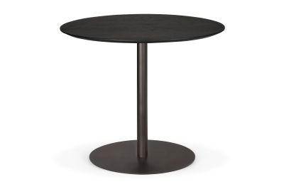 BLEND DINING TABLE - VARNISHED OAK TOP - BLACK - DARK BRONZE BASE - ROUND 90 X 90 X 76 51950