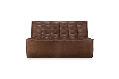 N701 MODULAR SOFA - CHESTNUT LEATHER - 2 SEATER 140 X 91 X 76 20290