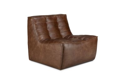 N701 MODULAR SOFA - CHESTNUT LEATHER - 1 SEATER 80 X 91 X 76 20289