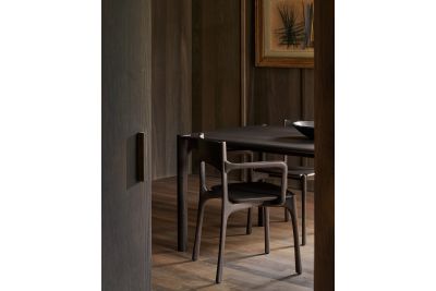 PI dining chair - varnished teak - dark brown 